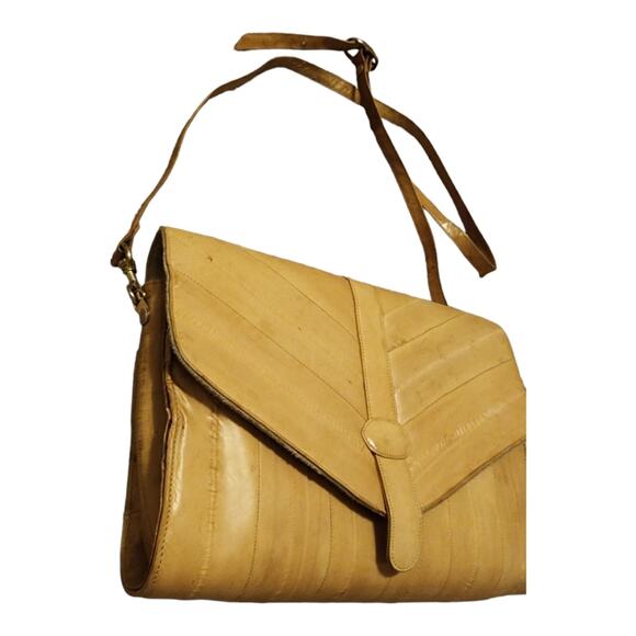 Vintage 80s Sunco 100% Genuine EEL crossbody bag - Picture 3 of 9